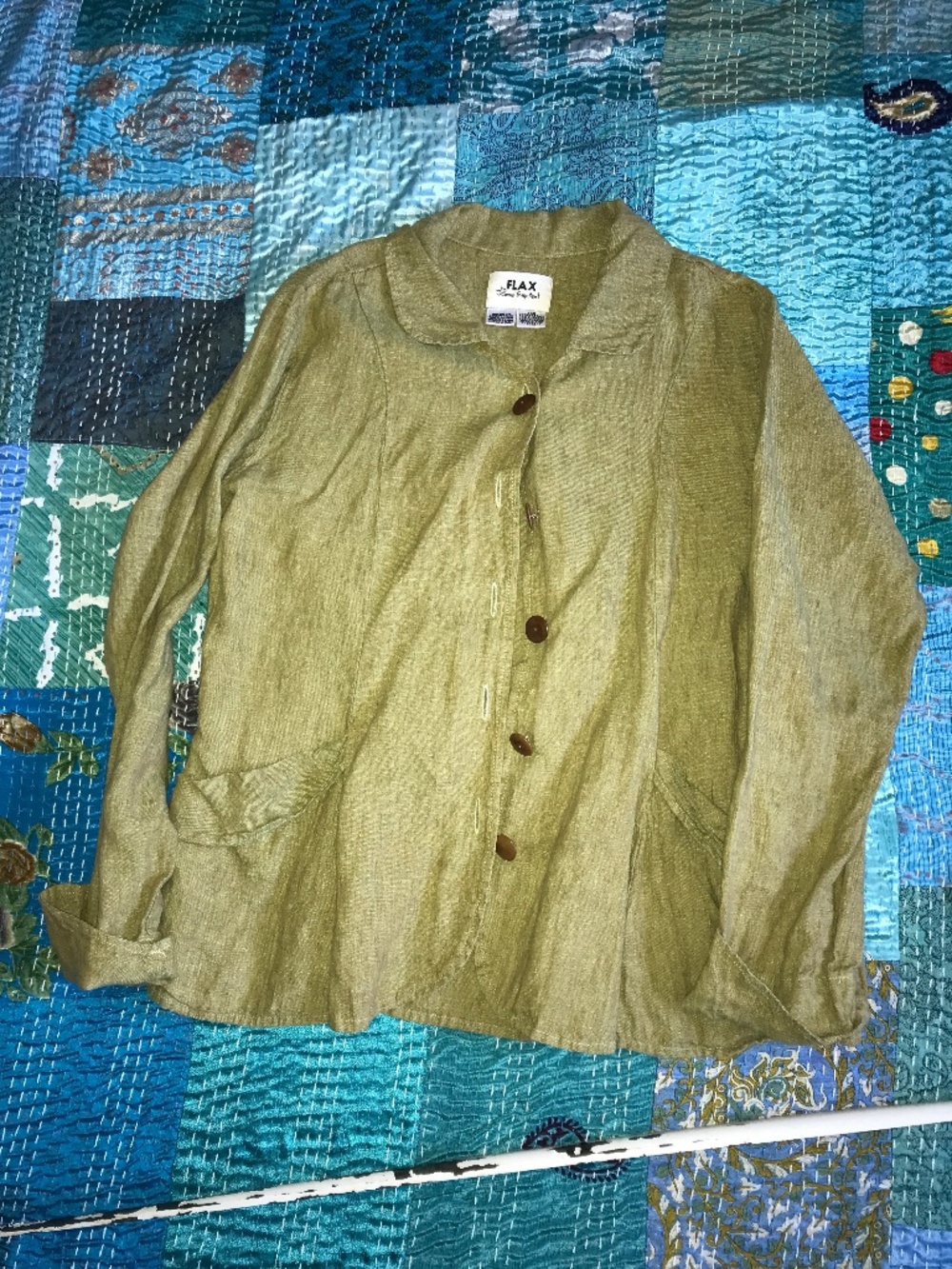 FLAX vintage jacket M 100% heavy weight linen